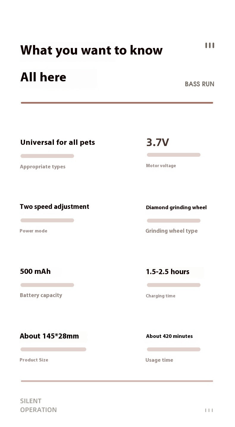 USB-Genopladelig Elektrisk Klo-Trimmer til Hunde & Katte | LIRA