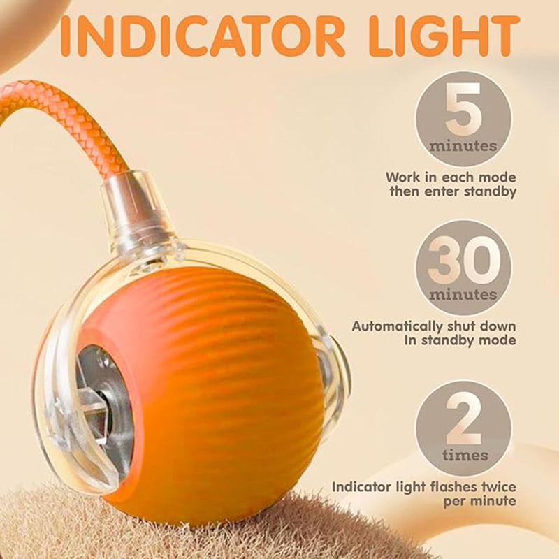 Elektrisk Interaktiv Kattebold – Automatisk Rullebold med Bevægelsessensor & USB-Opladning | LIRA